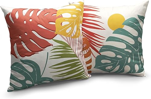 Miniatura 9 de Paquete de 2 fundas de almohada otoñales de 20 x 20 pulgadas, fundas de almohada de hojas de arce, fundas de almohada de otoño para sofá, sala de