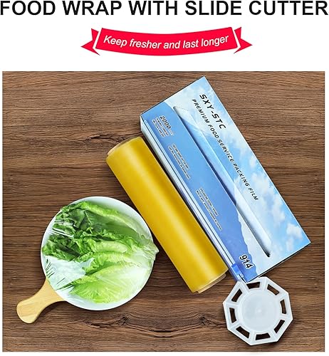 Miniatura 2 de Envoltura plástica de la comida con el cortador de la diapositiva 18 "ancho 2000feet largo 3000 pies cuadrados uso doméstico y comercial servicio de