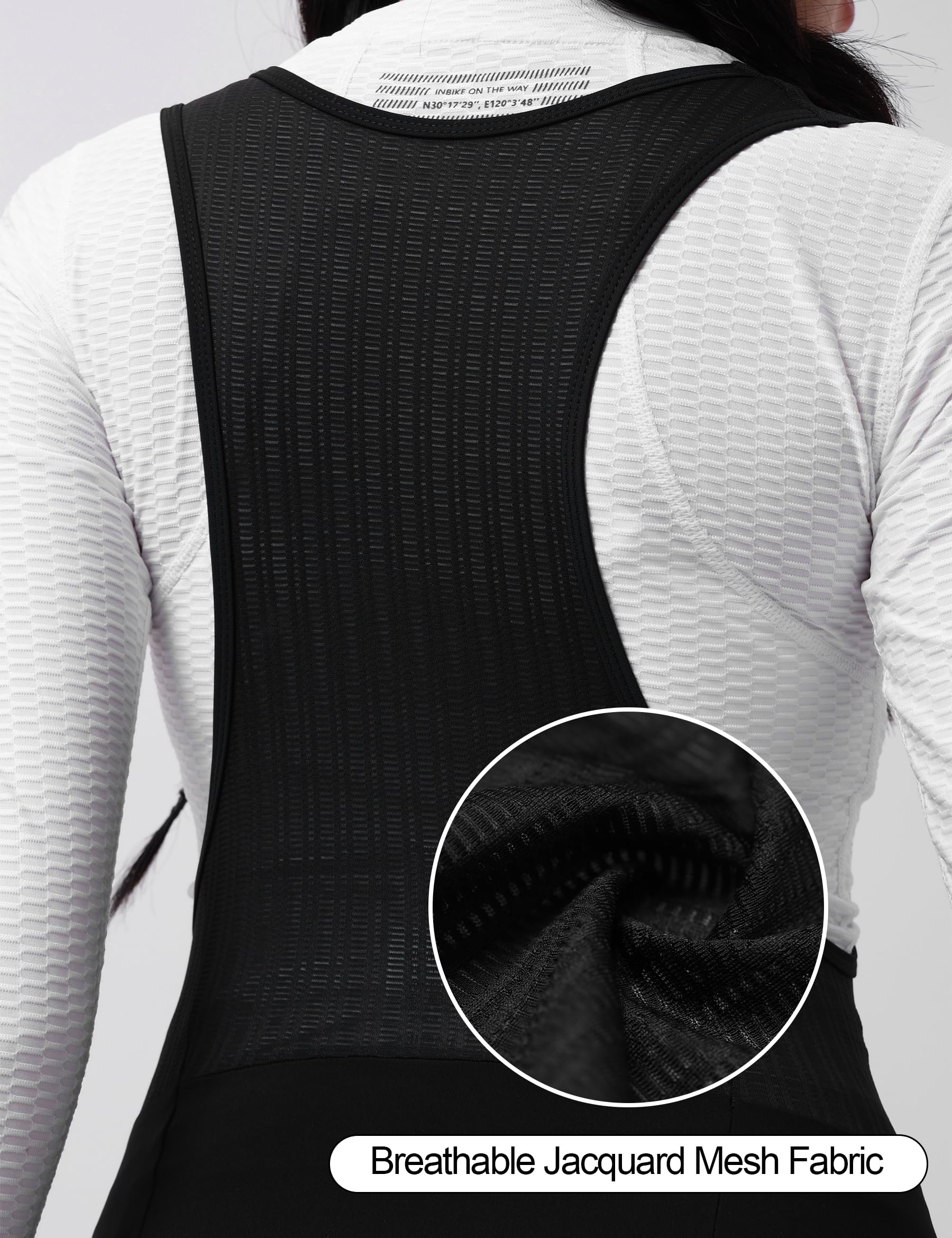 INBIKE Radlerhose Bib Fahrrad Hose Damen Lang Winter Thermo Gepolstert mit Taschen Fleece Reflektierendem Logo Atmungsaktiv Elastisch Komfortabel