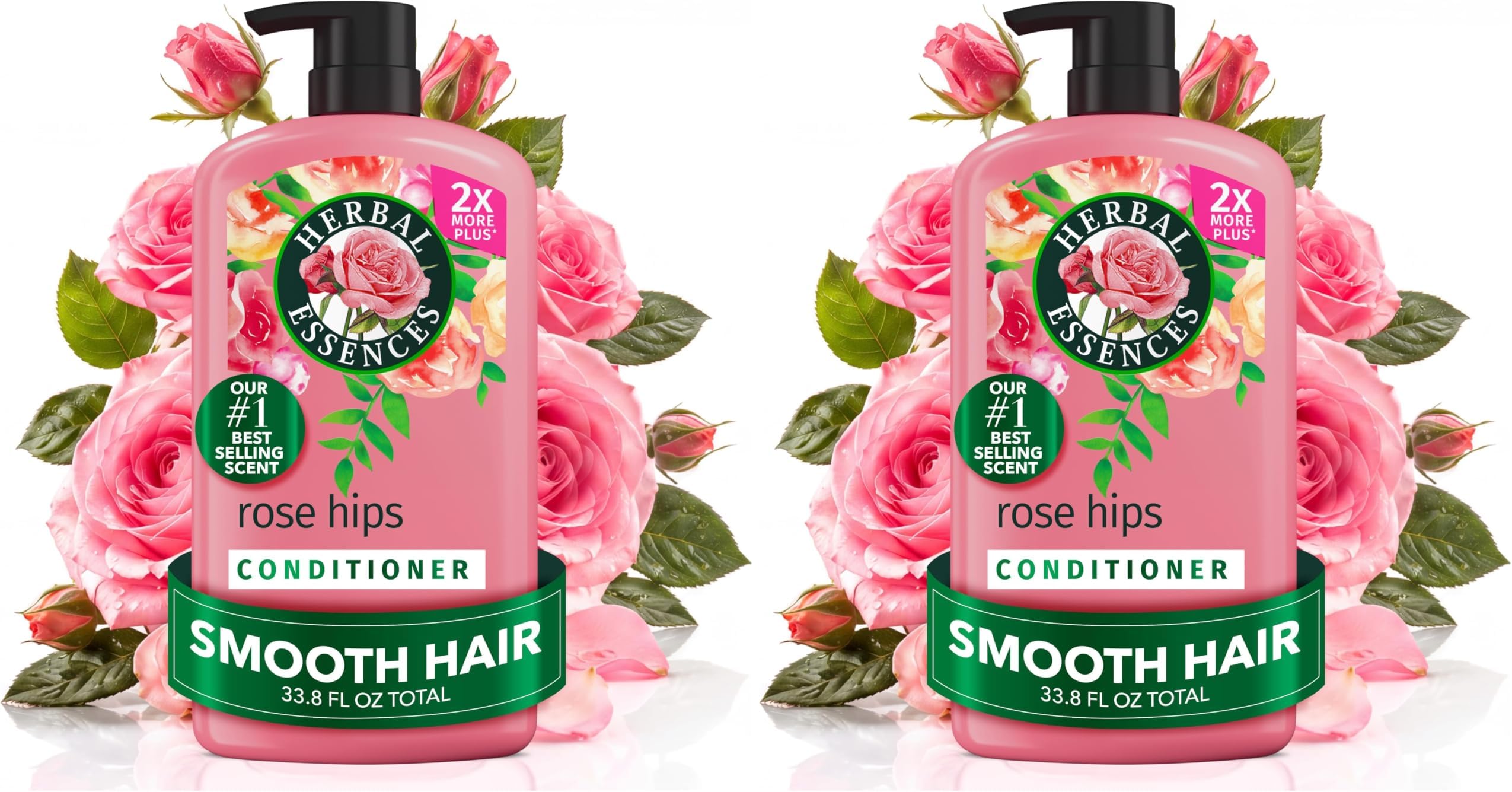Conditioner, Rose Hips- Smooth Collection, Shiny Hair with Vitamin E & Jojoba, Safe for Color Treated Hair, Floral Scent, Cruelty-Free, Dermatologist-Tested, 29.2 Fl Oz (Pack of 2)