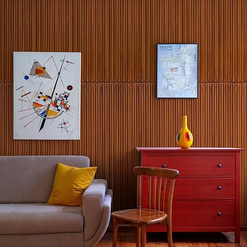 Miniatura 4 de STICKGOO Paquete de 12 paneles de pared de listones, 12 x 48 pulgadas, paneles de pared 3D para despegar y pegar con 2 rollos de cinta de doble