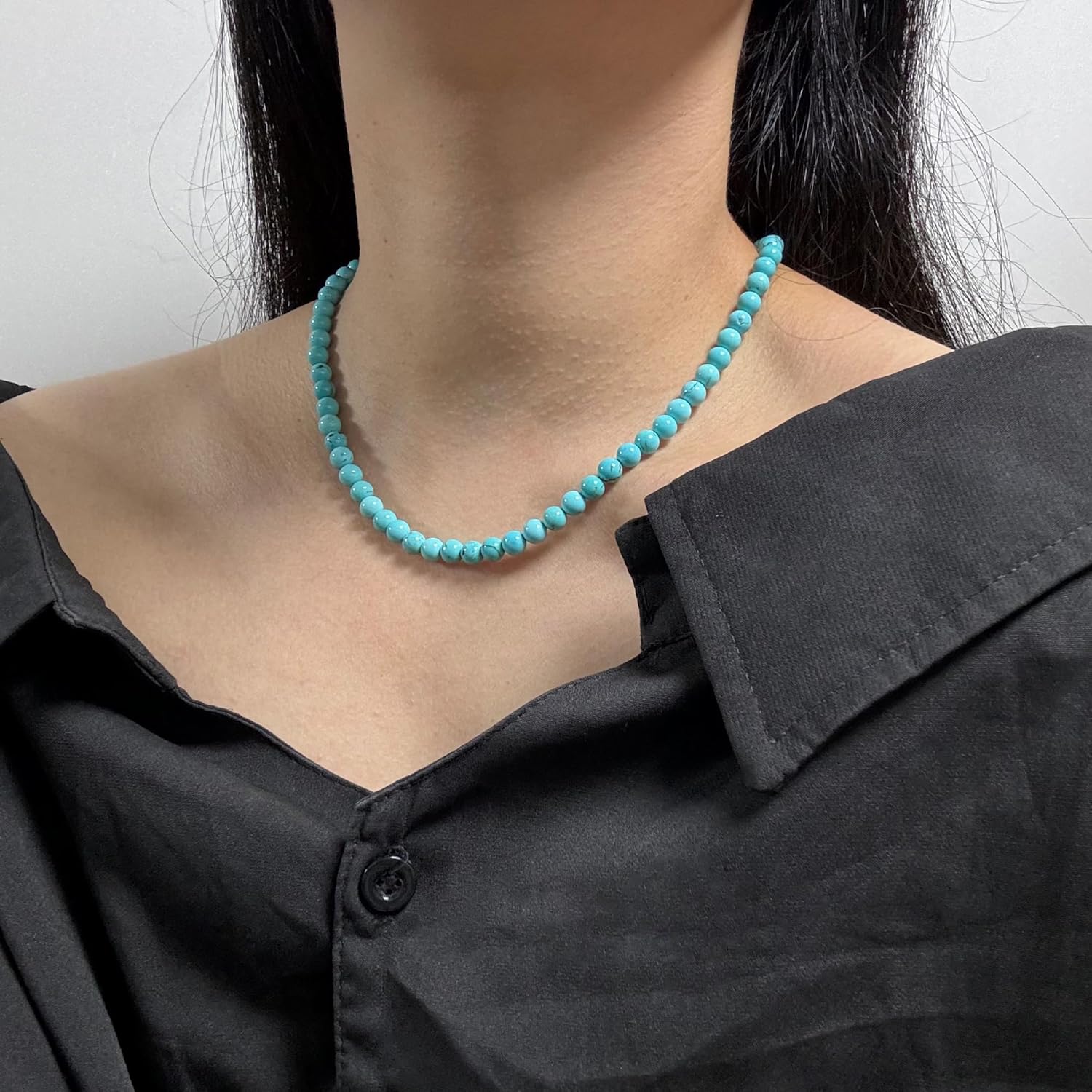 Rainbow Colorful Gemstone Beaded Choker Necklace for Women 14K Gold Bow Beads Strand Necklaces 18inches - Image 4