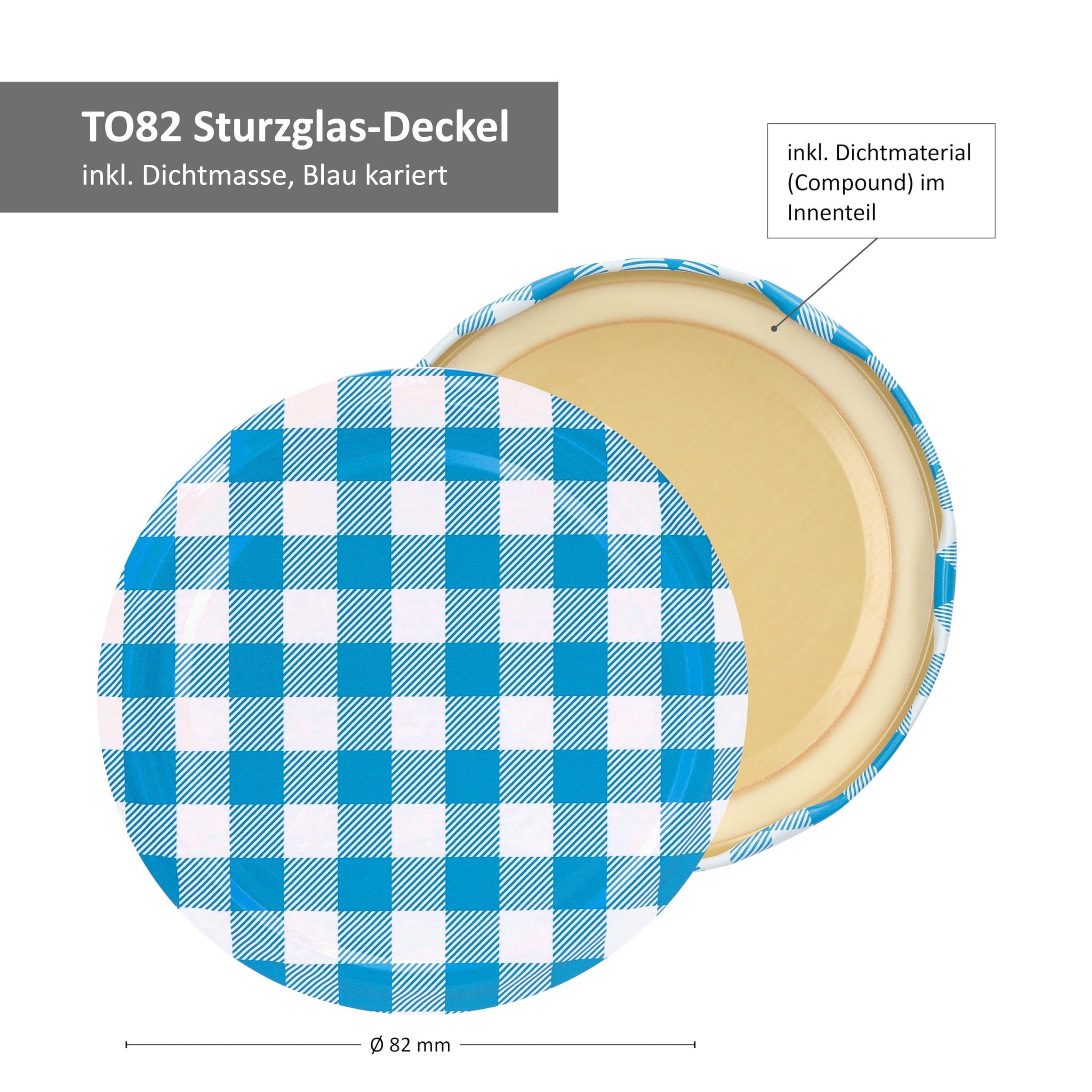 Lot De 12 Bocaux De Conservation En Verre De 720 Ml I Couvercle Bleu Et Blanc