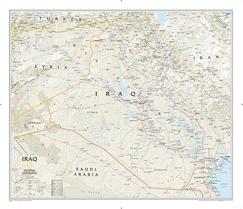 National Geographic Maps Mapa de pared clásico de Irak - 28.5 x 24.5 pulgadas
