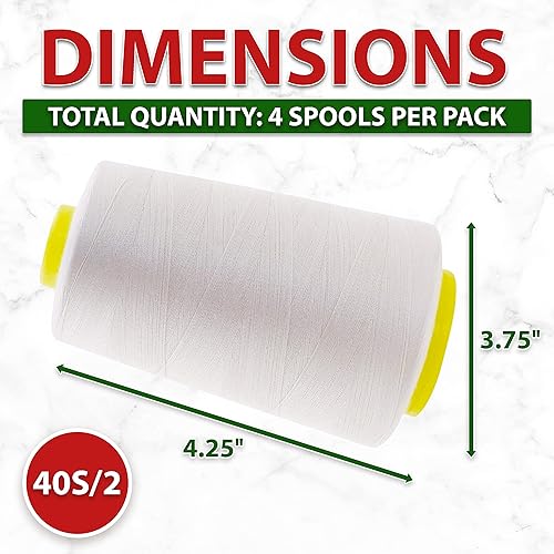 Vista 216 de Mandala Crafts - Hilo de coser multiusos de poliéster para máquina de coser de sarga, sobrehilado, acolchado Beige