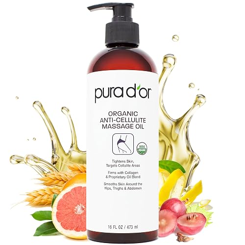 PURA D’OR 16 Oz Organic Anti-Cellulite Massage Oil