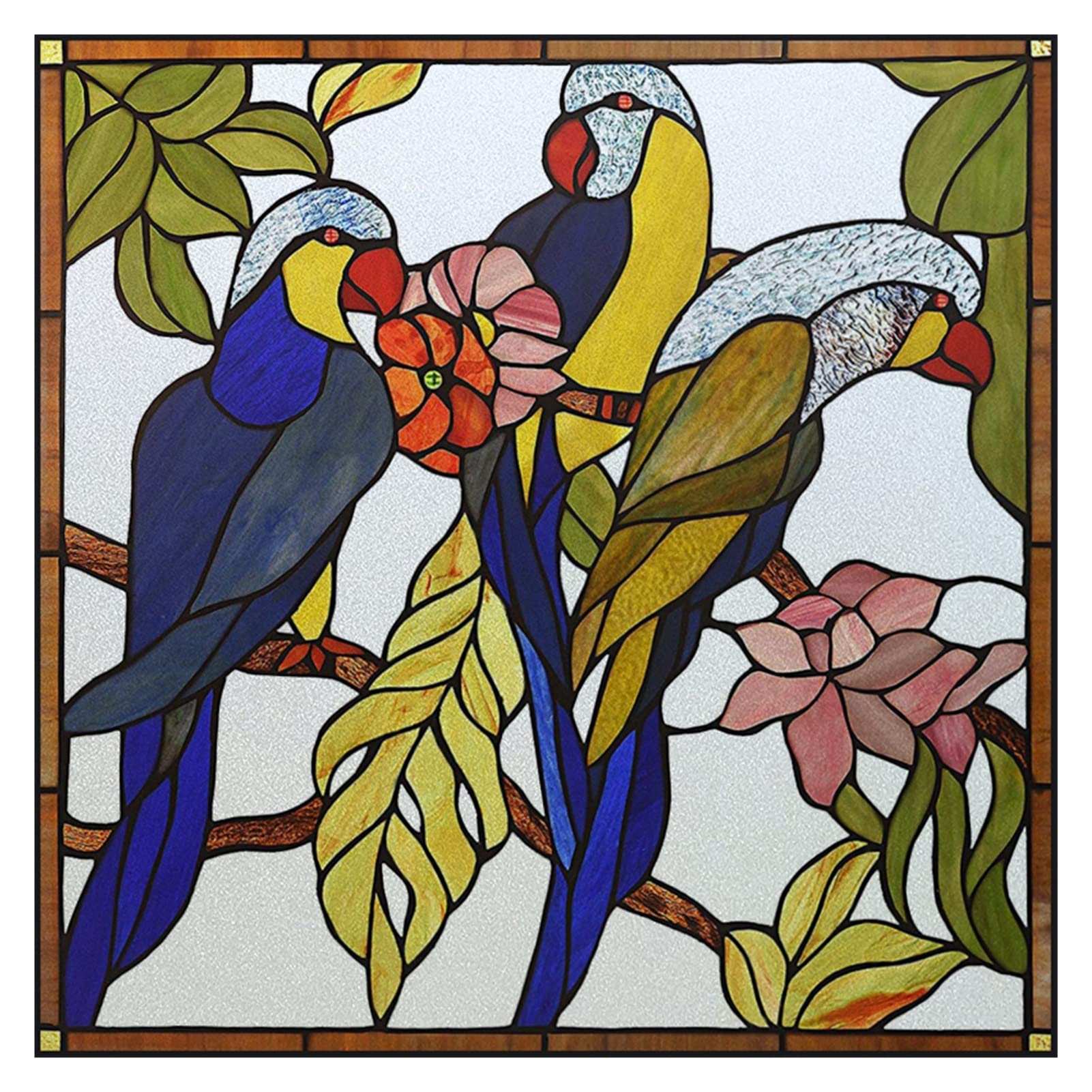 ZOLULA Window Film Window Film Frosted Stained Glass Films,Customized Art Deco Design Static Cling Sticker,Home Decor Foil Window Treatment (Color : 02, Size : 58X58cm) — image 1