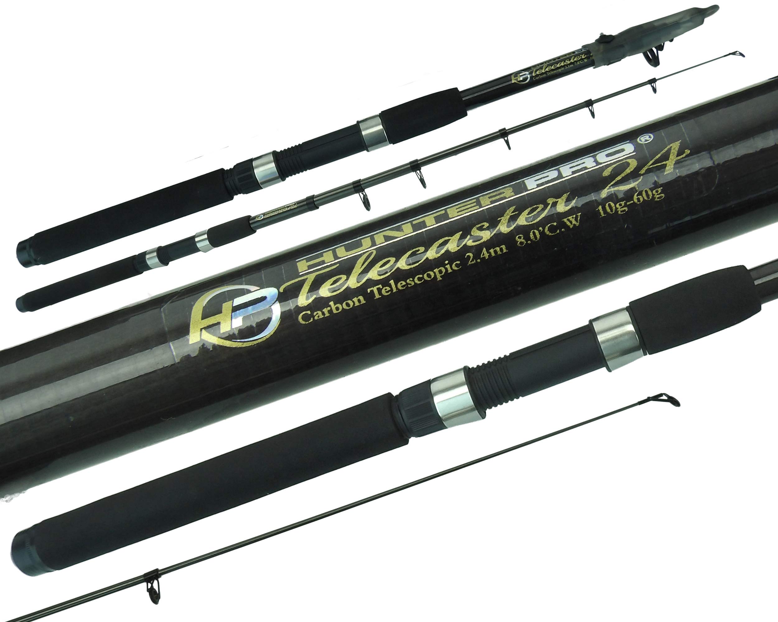 Hunter Pro RODS 8FT Telescopic 8ft Fishing Rod Carbon Travel Stalking Pike spinning Rod — image 1