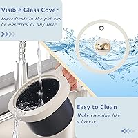 Vista 7 de TOPWIT Arrocera pequeña, mini olla arrocera para 2 tazas sin cocinar, arrocera portátil de 1.2 litros con revestimiento antiadherente, sin BPA, Beige