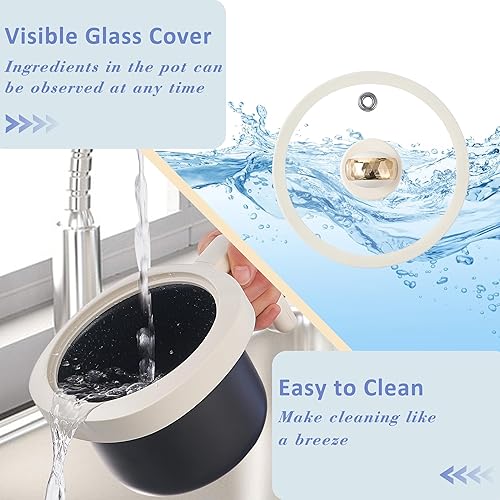 Miniatura 7 de TOPWIT Arrocera pequeña, mini olla arrocera para 2 tazas sin cocinar, arrocera portátil de 1.2 litros con revestimiento antiadherente, sin BPA,