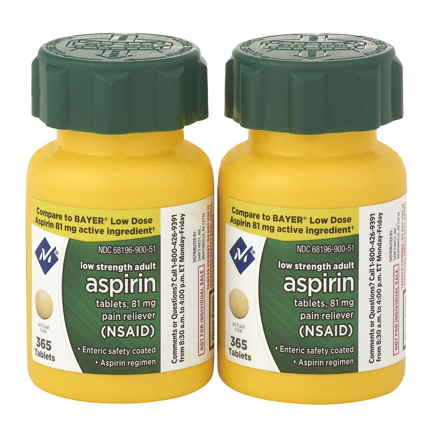 Members Mark Low Strength Adults Enteric Safety Coated Aspirin Regimen