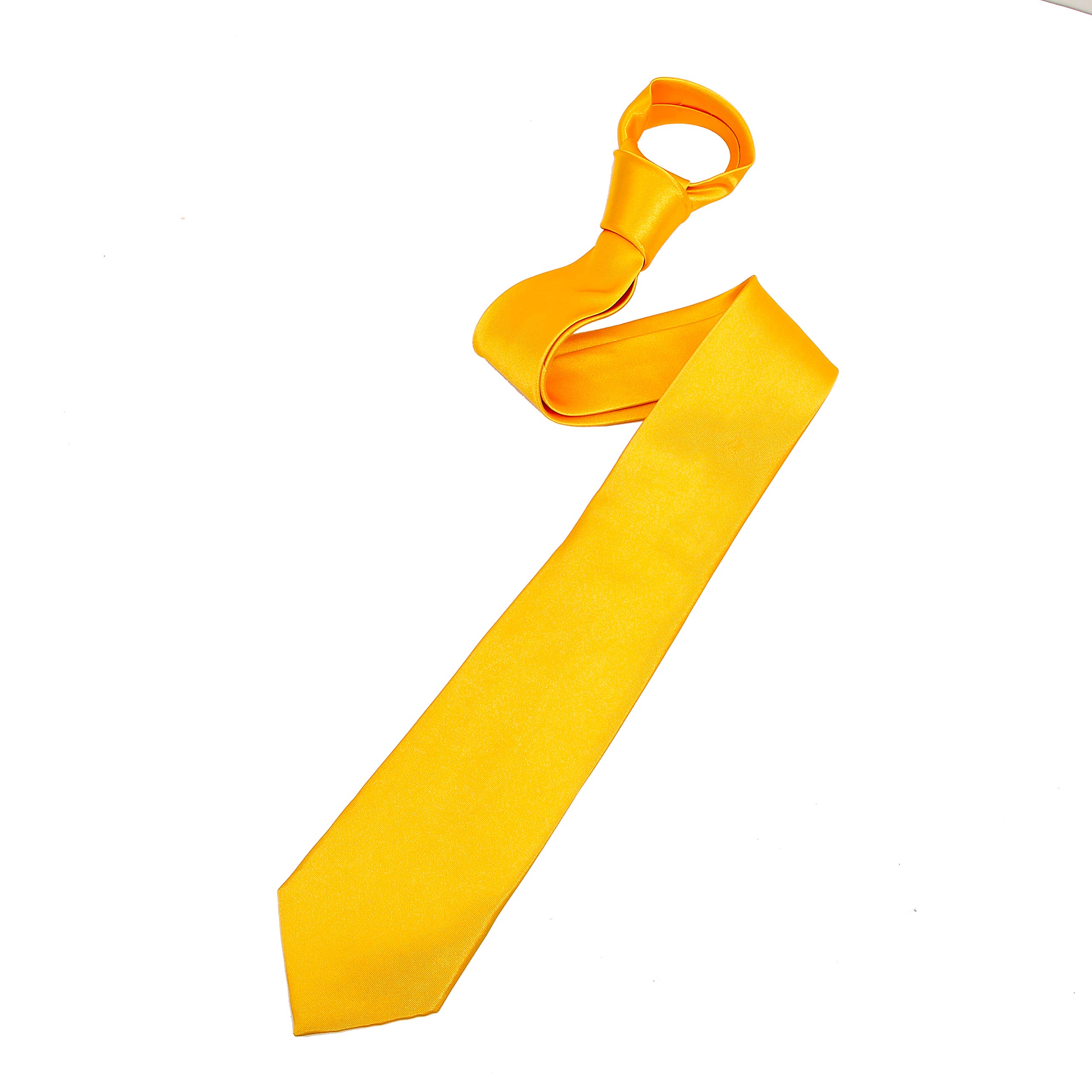 The Tie Company Men's Golden Yellow The Tie Co™ Wide 7.5Cm Plain Satin Tie (Golden Yellow)