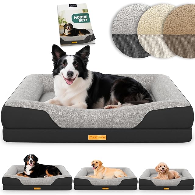 ELONEO Cama ortopédica para Perro Perros de tamaño Mediano