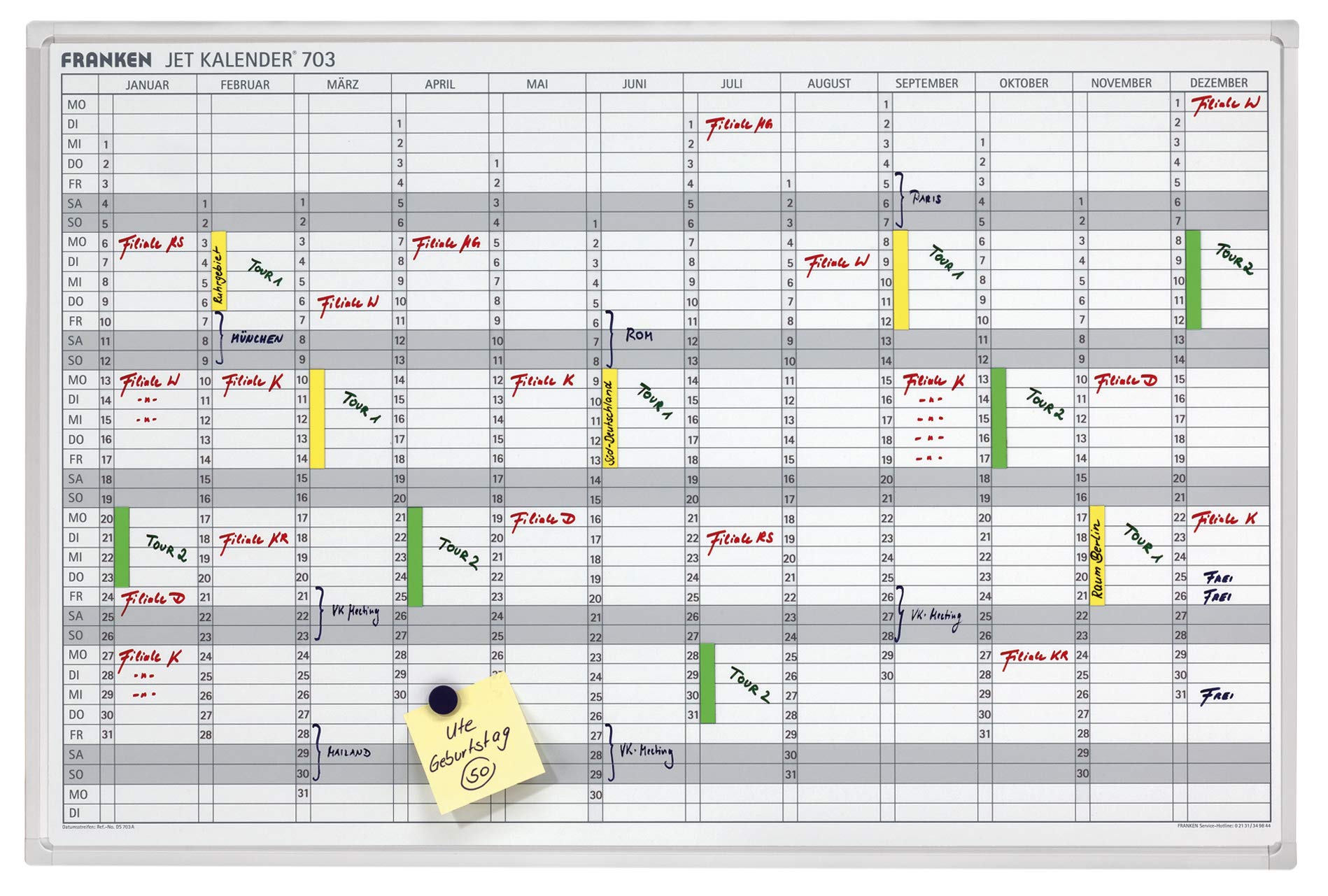 Franken GmbH DS703A - Datumstreifen für JK703, 140 x 420 mm, selbstklebend, transparent