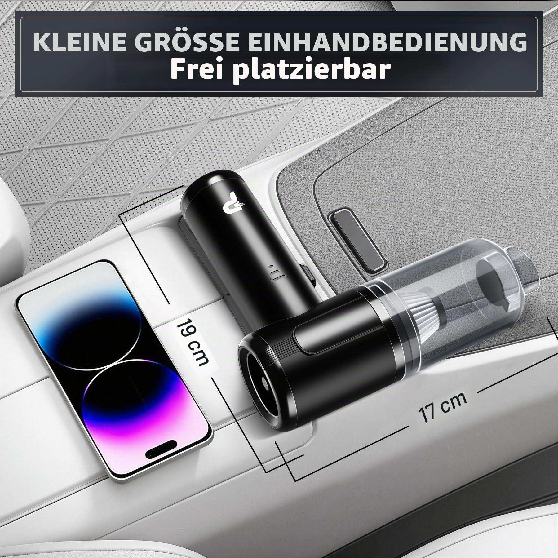Pourbibi Handstaubsauger Akku,Handstaubsauger,25000Pa Autostaubsauger,Verbessert Mini Staubsauger mit Bürstenlosem Motor,3-Gang Auto Staubsauger Für Auto,Haus, Küche,Camping & Tierhaar Reinigun