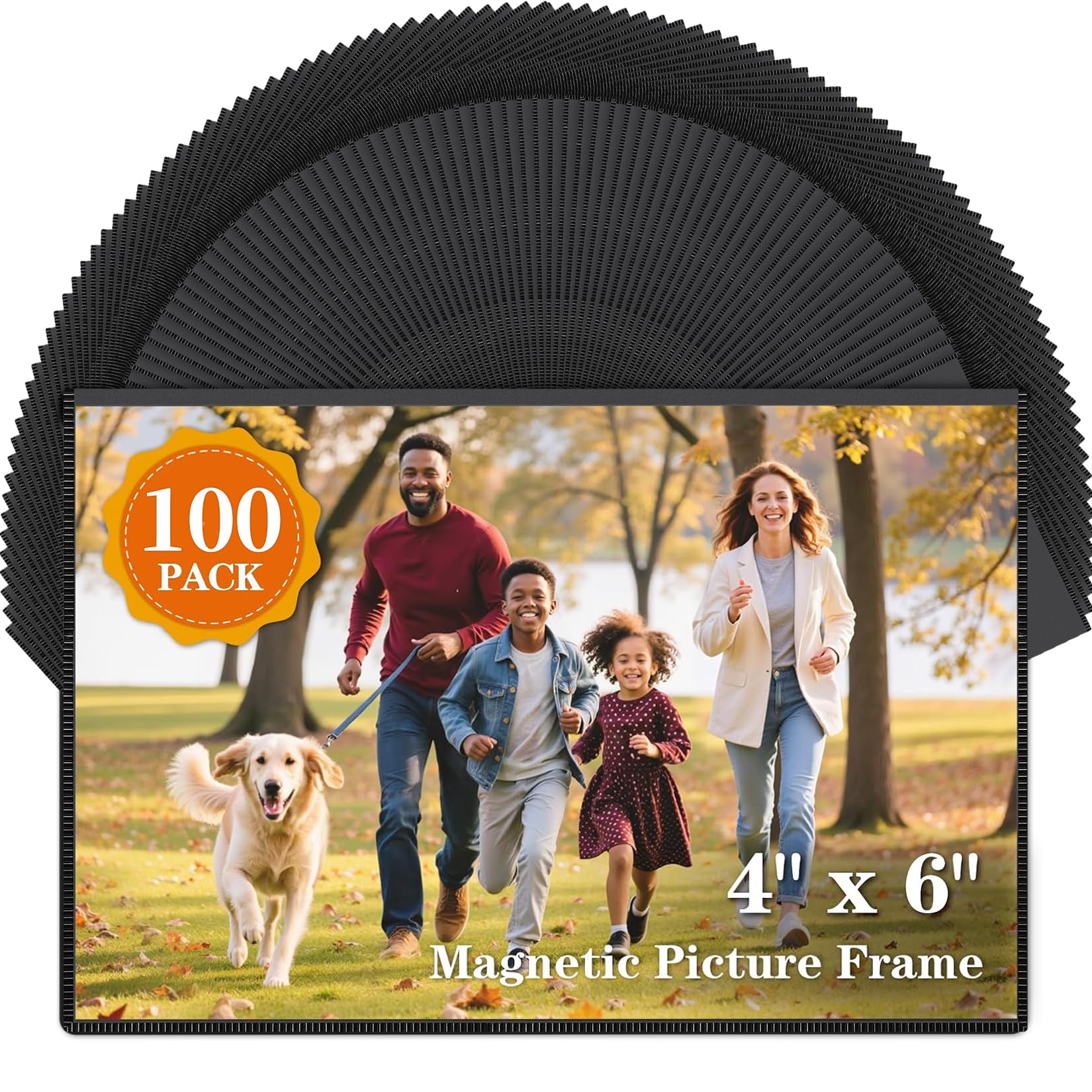 Photo 1 of NOBEFY 100 Pack Magnetic Picture Frames for Refrigerator,4x6 Inches Magnetic Picture Frame,Magnetic Frames For Refrigerator,Locker,Wall,Cabinet(Black)