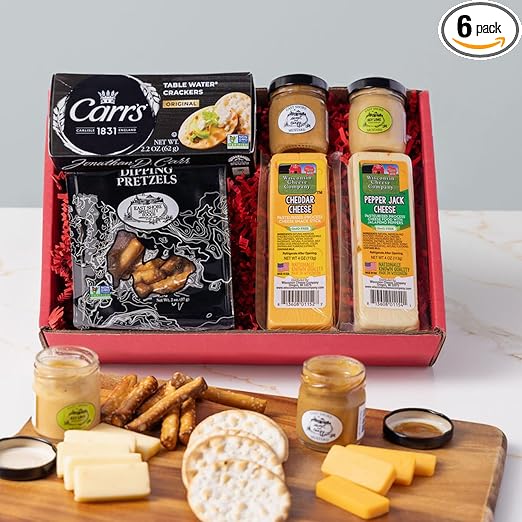 Wisconsin Cheese Company - Specialty Wisconsin Cheese Gift Box - 100% Wisconsin Cheese, Crackers, Pretzel & Mustard | Perfect for Parties, Charcuterie Boards and Birthdays | Great Father's Day Gift
