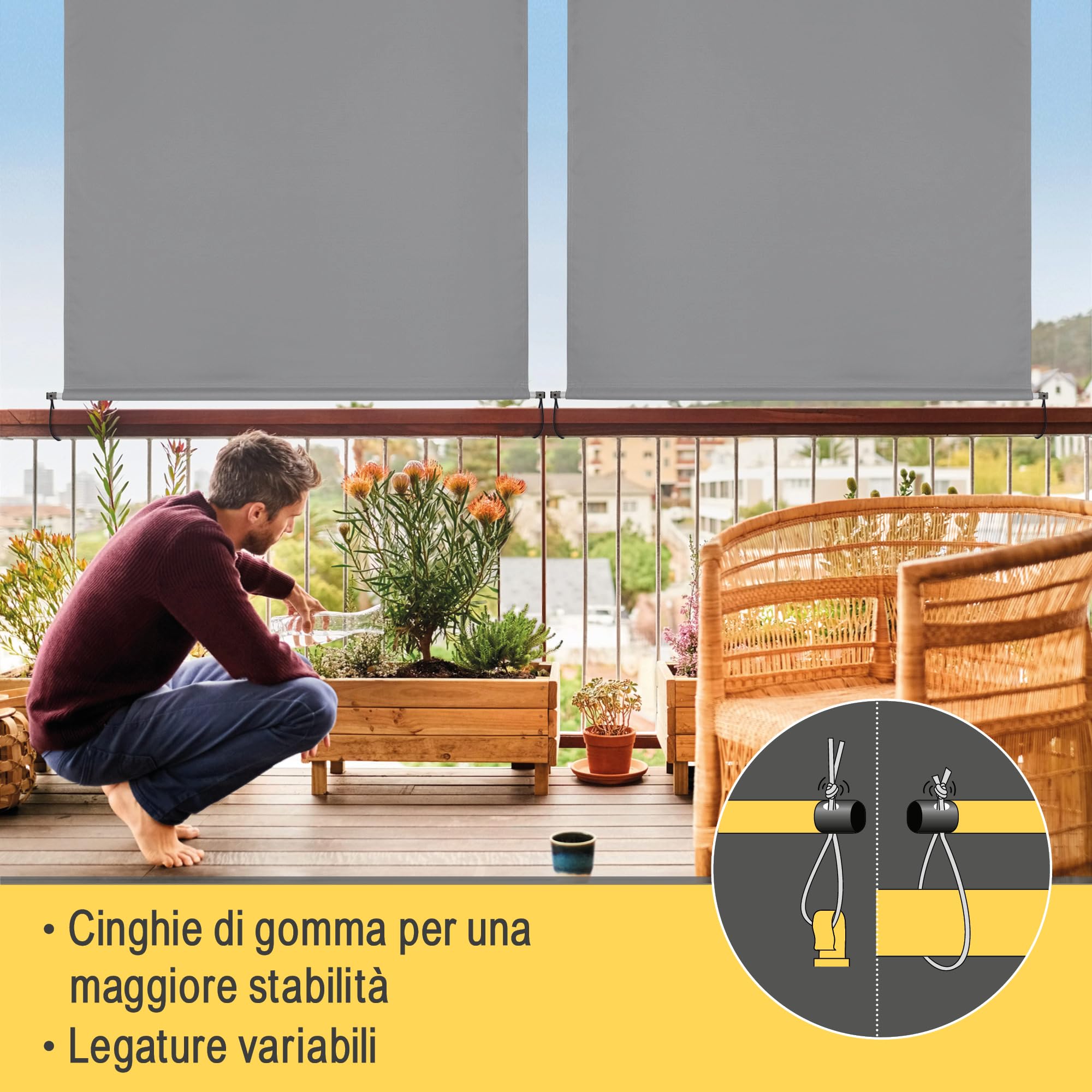 Sol Royal Tenda da sole verticale 180x250 cm MS5 idrorepellente Grigio