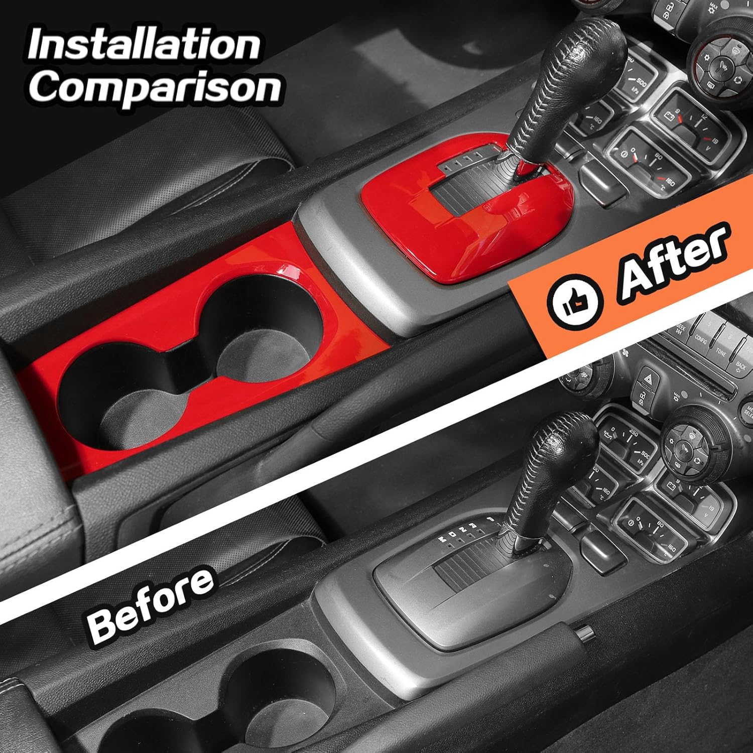 JeCar for Camaro Red Interior Trim Kit for 2010-2015 Chevrolet Chevy Camaro Interior Accessories