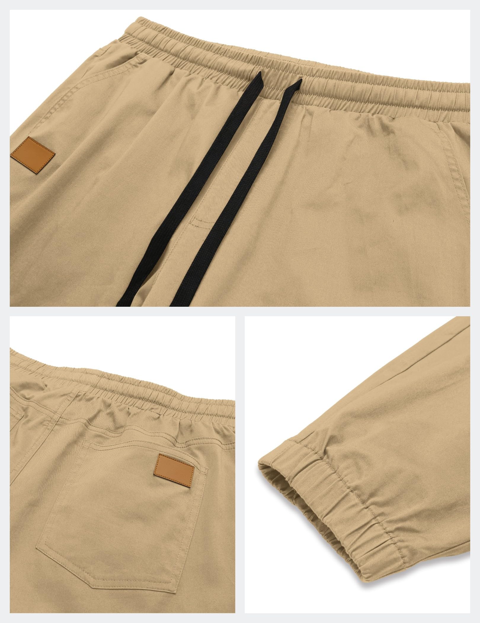 COOFANDY Hosen Herren Cargohose Jogginghose Baumwolle Elastischer Bund Casual Sweatpants Freizeithose mit Gummizug Schlupfhose mit Taschen