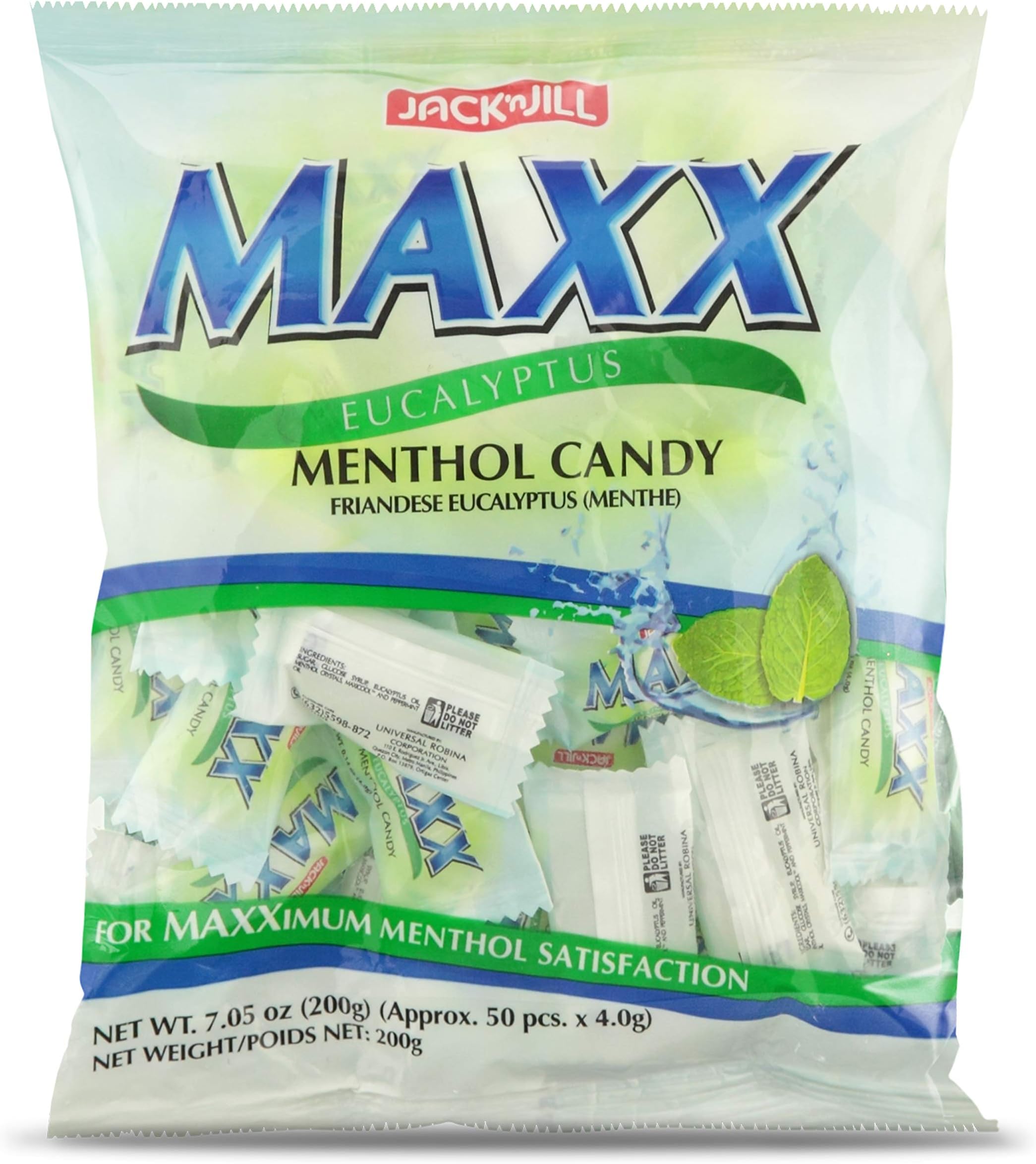 Jack'n Jill Maxx Eucalyptus Menthol Candy Net Wt 7.05 Oz