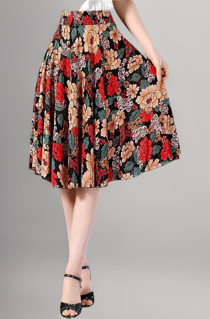 Buy RavSo Floral Print Mid Calf Length Women Panel Polyester Buy RavSo Floral Print Mid Calf Length Women Panel Polyester