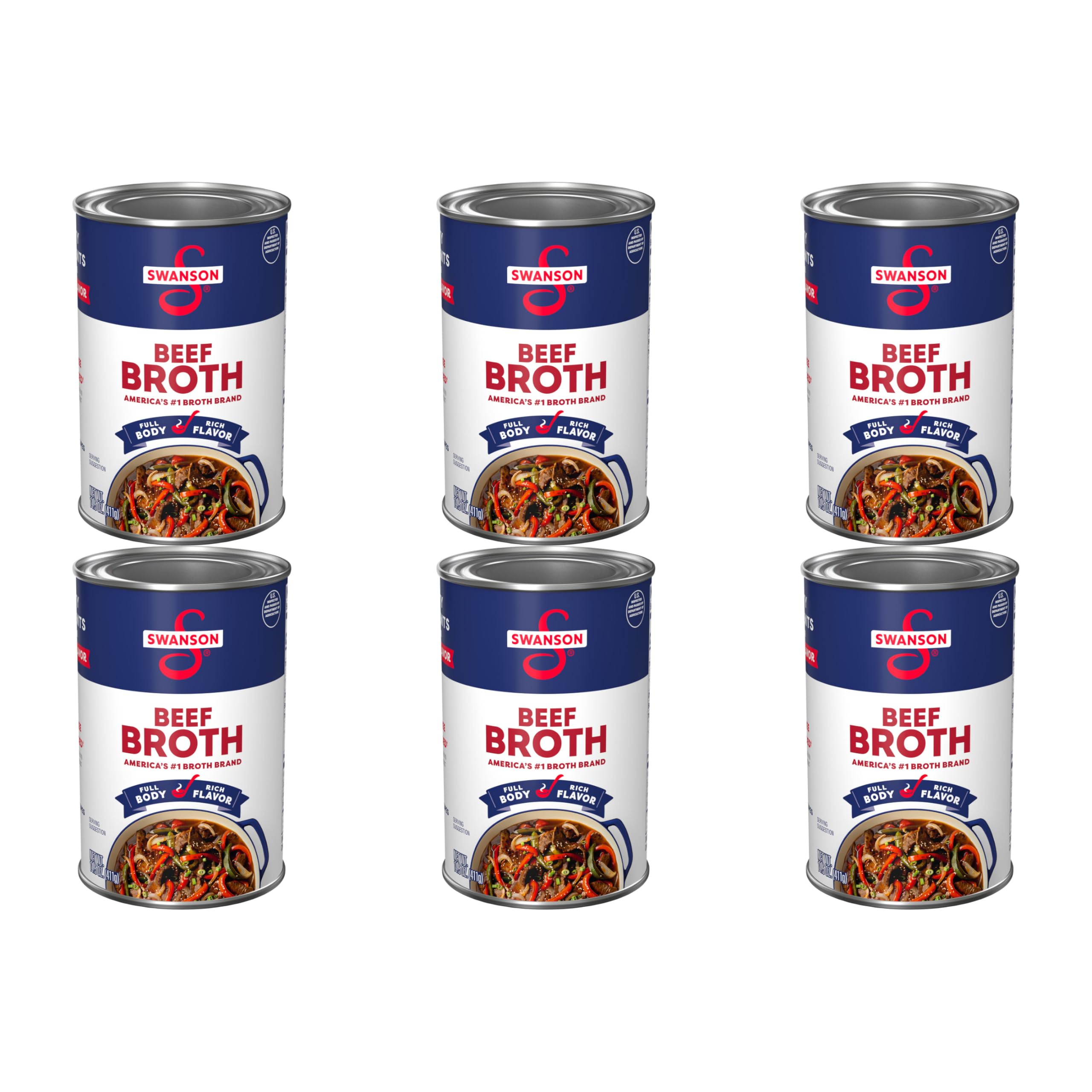SWANSON S 100% Natural, Gluten-Free Beef Broth, 14.5 Oz Can (Pack of 6)