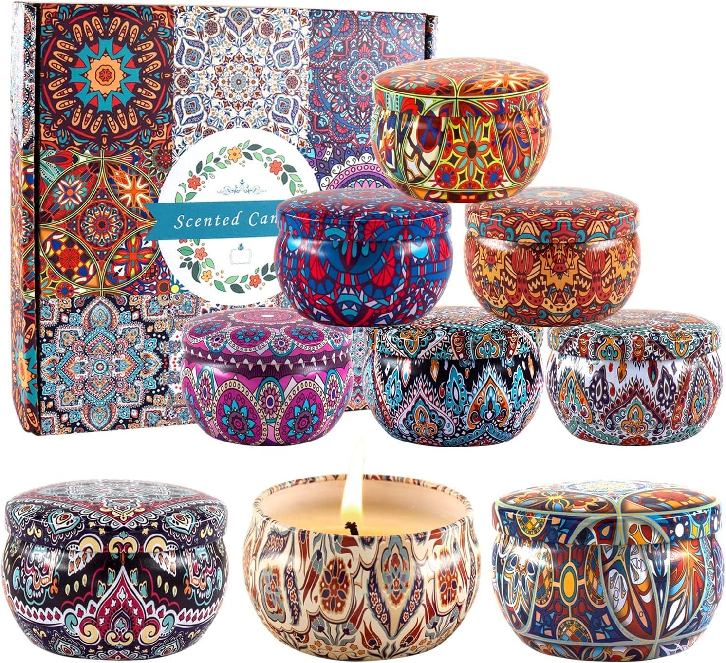 Coloro 9 Pack scented candles Gift Natural Soy Wax Set for Valentines day and Mothers day. 2.2 oz strong aromatherapy for Home Scented, Yoga, Relaxation, Meditation