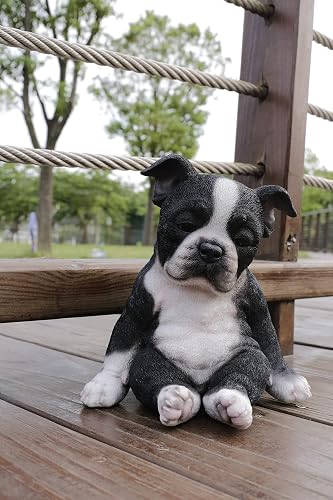 HiLine Gift Ltd. Boston Terrier Sitting Sleepy Statue