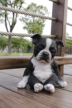 HiLine Gift Ltd. Boston Terrier Sitting Sleepy Statue