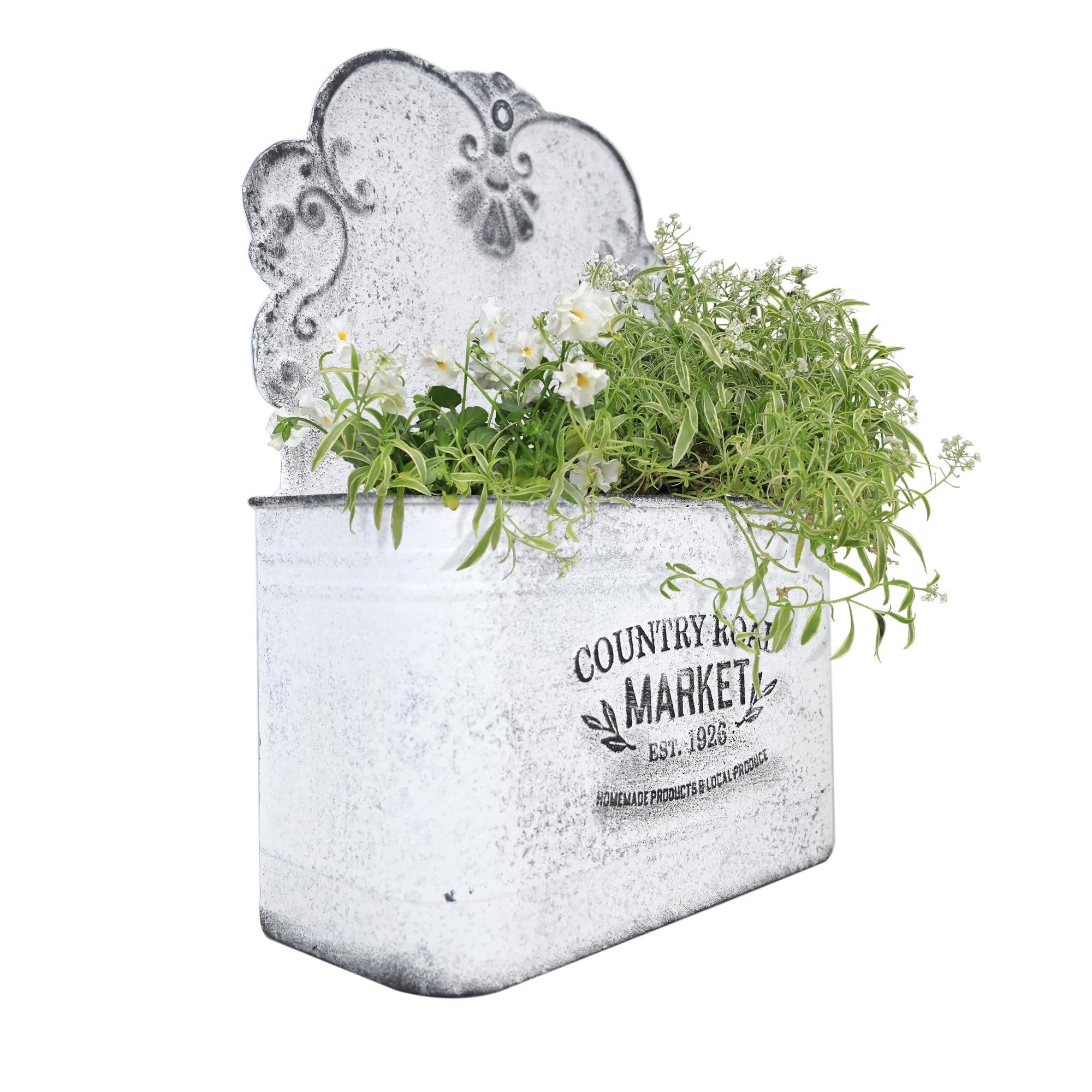 All Chic Metall Blumentopf Hngend, Vintage Hngetopf fr Pflanzen  Wand-Pflanzgefe fr Wandmontage, Innen- und Auenbereich, Haus  Gartendekoration-Wei: Amazon.de: Garten