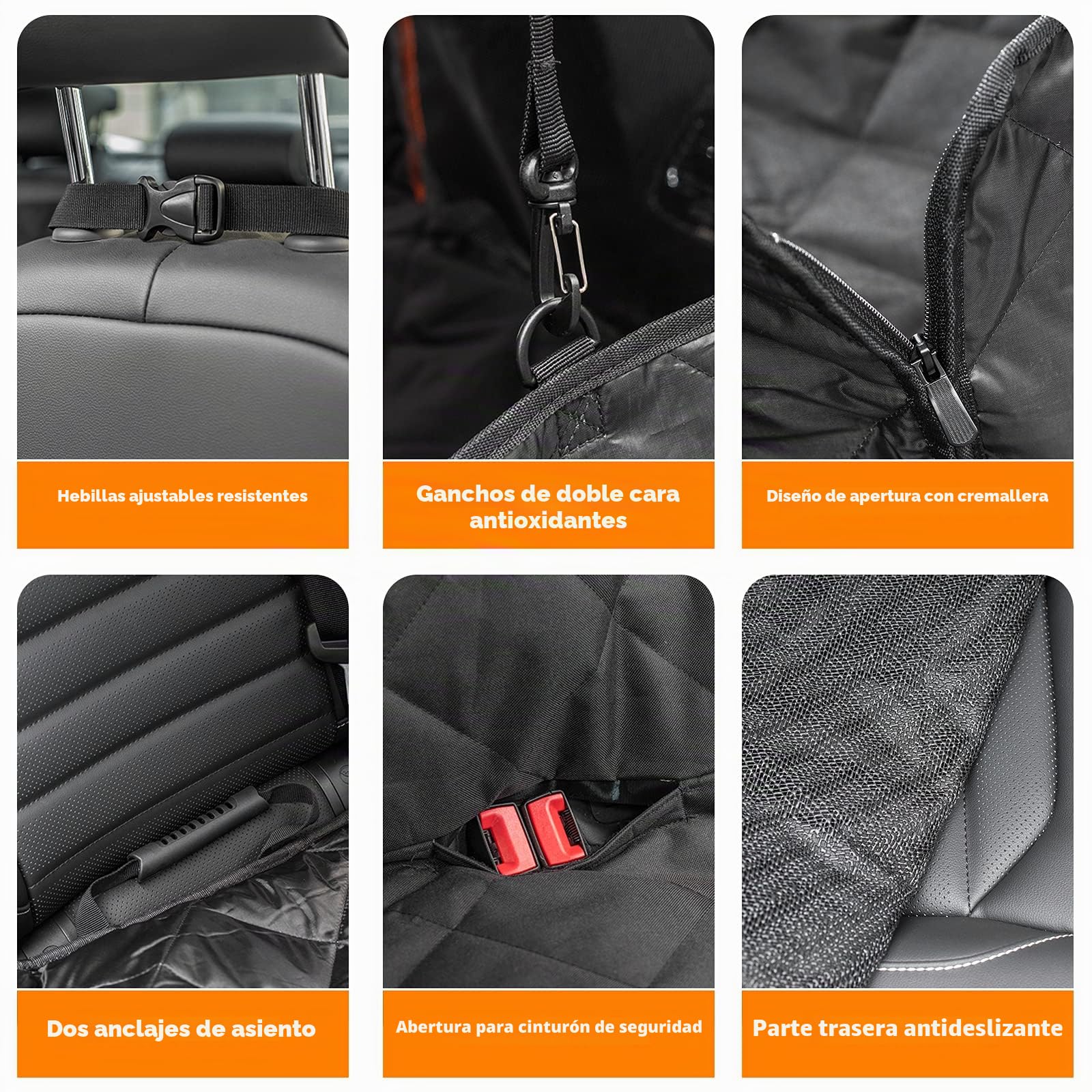 Favoto Funda Perros Coche, Cubierta de Asiento para Mascota Impermeable y Resistente, Protector Coche con Ventana de Malla Visible y Cremallera Universal para SUV, Camión, Viaje, 137x147cm
