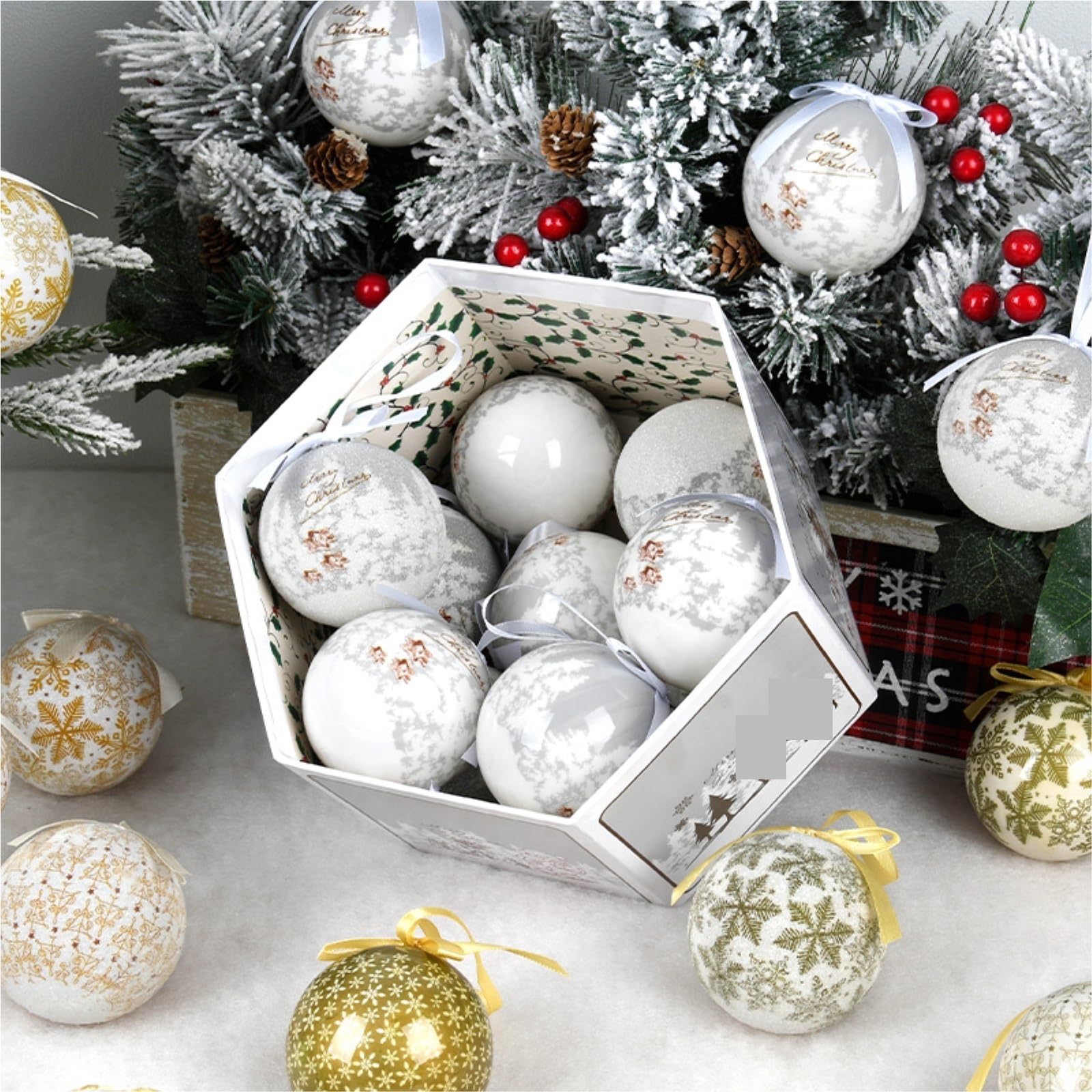Baumschmuck 14 Christbaumkugeln Mit 7,5 cm Durchmesser Zur Dekoration Ihres Zuhauses Weihnachtskugeln(Multi-colored3)