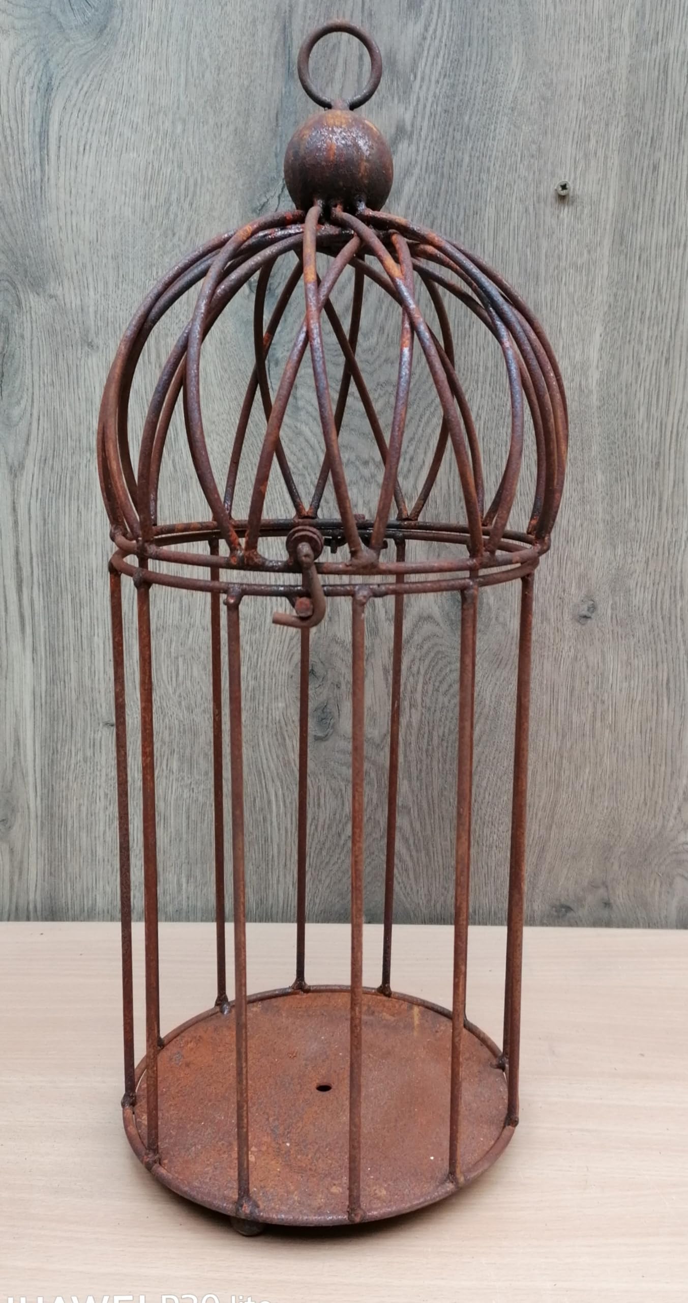 NEU !! Vogelkäfig ca. 45 cm hoch aus Metall in Edelrost Garten Deko Vogelhaus Hängekäfig Voliere
