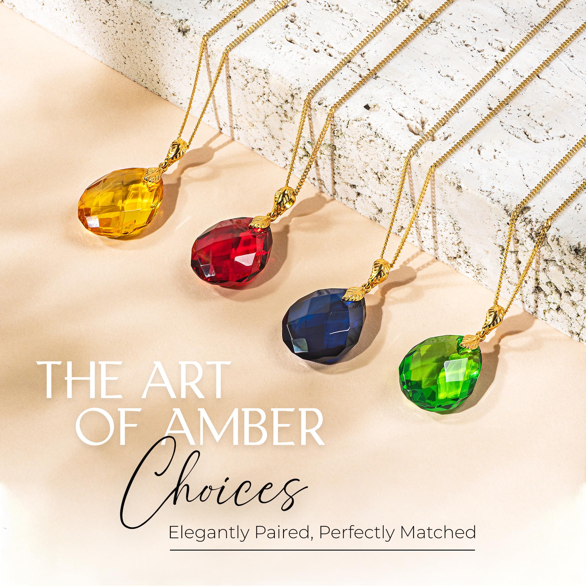 Baltic Amber Pendant for Women, Sparkling Amber Drop, Gold Plated Sterling Silver Necklace, Cognac Color Jewelry for Ladies, 18 inch gold plated chain