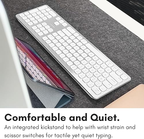 Miniatura 4 de Macally Teclado Bluetooth inalámbrico de alta calidad, teclado inalámbrico compatible con Apple para Mac Mini, MacBook Pro/Air portátil, teclado