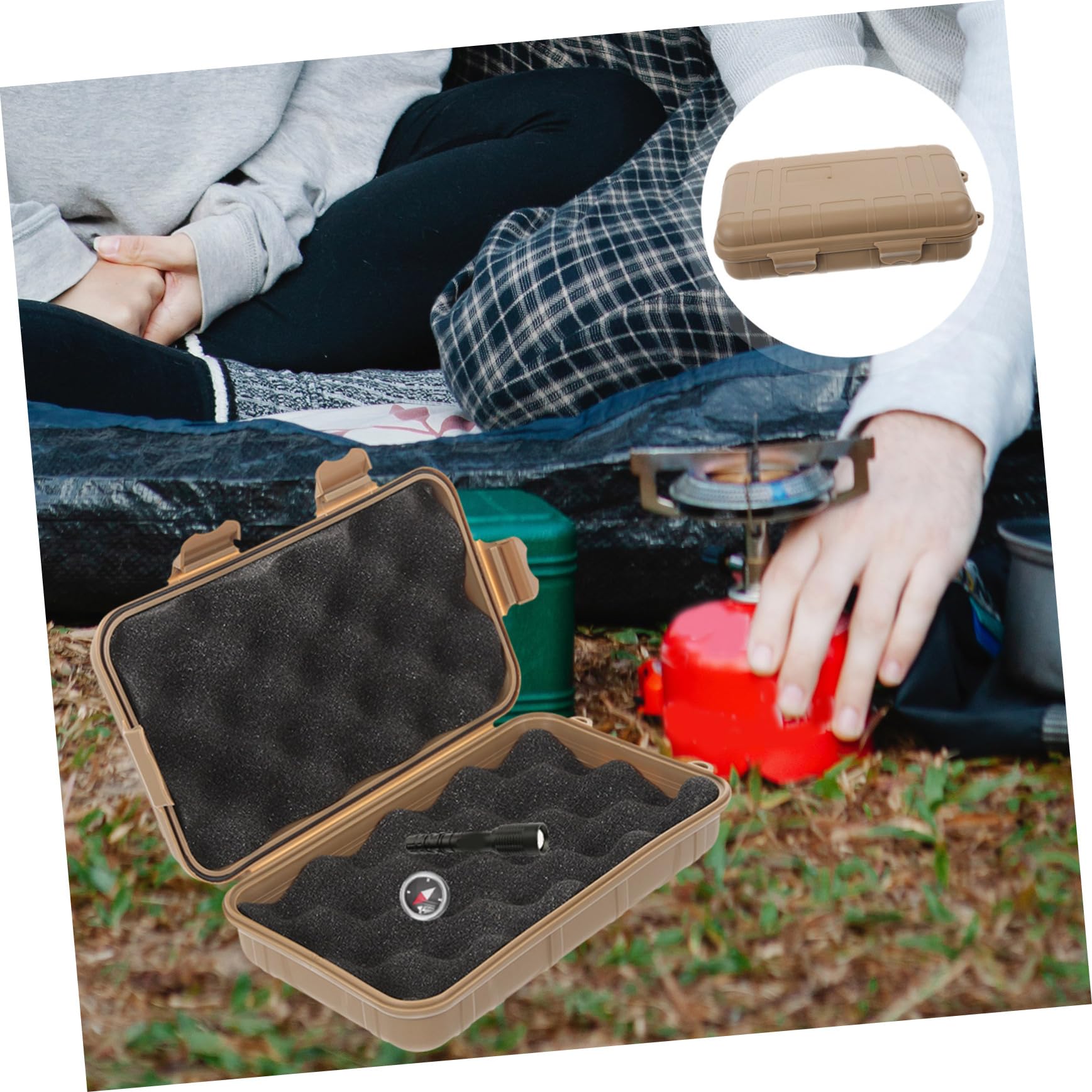 ibasenice Survival Aufbewahrungsbox Stoßfeste und wasserdichte Outdoor Box für Camping und Feldüberleben Kompakt und Tragbar für Ihre