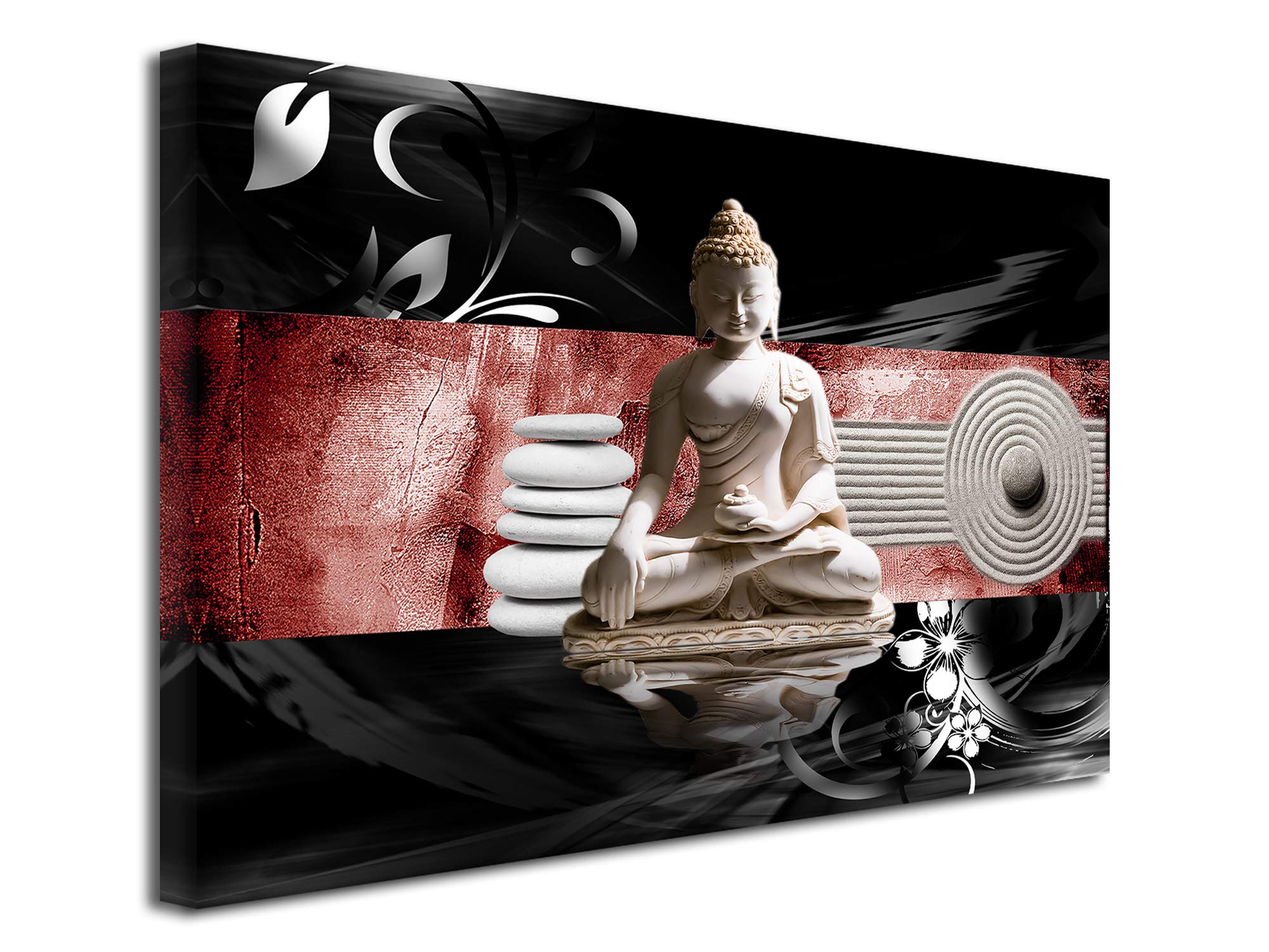 Tableau Bouddha rouge 80x50 cm, la solution déco idéale pour habiller un mur vide avec élégance