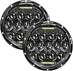 7 Inch Led Headlight Round H6024 Led Headlight DOT Approved Hi/Lo Beam DRL Black Headlights Compatible With Jeep Wrangler JK JKU TJ LJ CJ Compatible With Chevy,Ford and Mazda Miata etc
