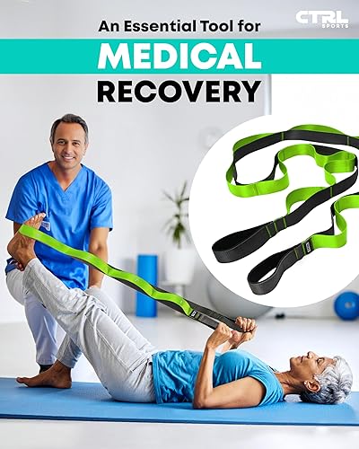 Miniatura 6 de Correa elástica con bucles, banda elástica no elástica para terapia física, correa de yoga para equipo de estiramiento, bandas elásticas para