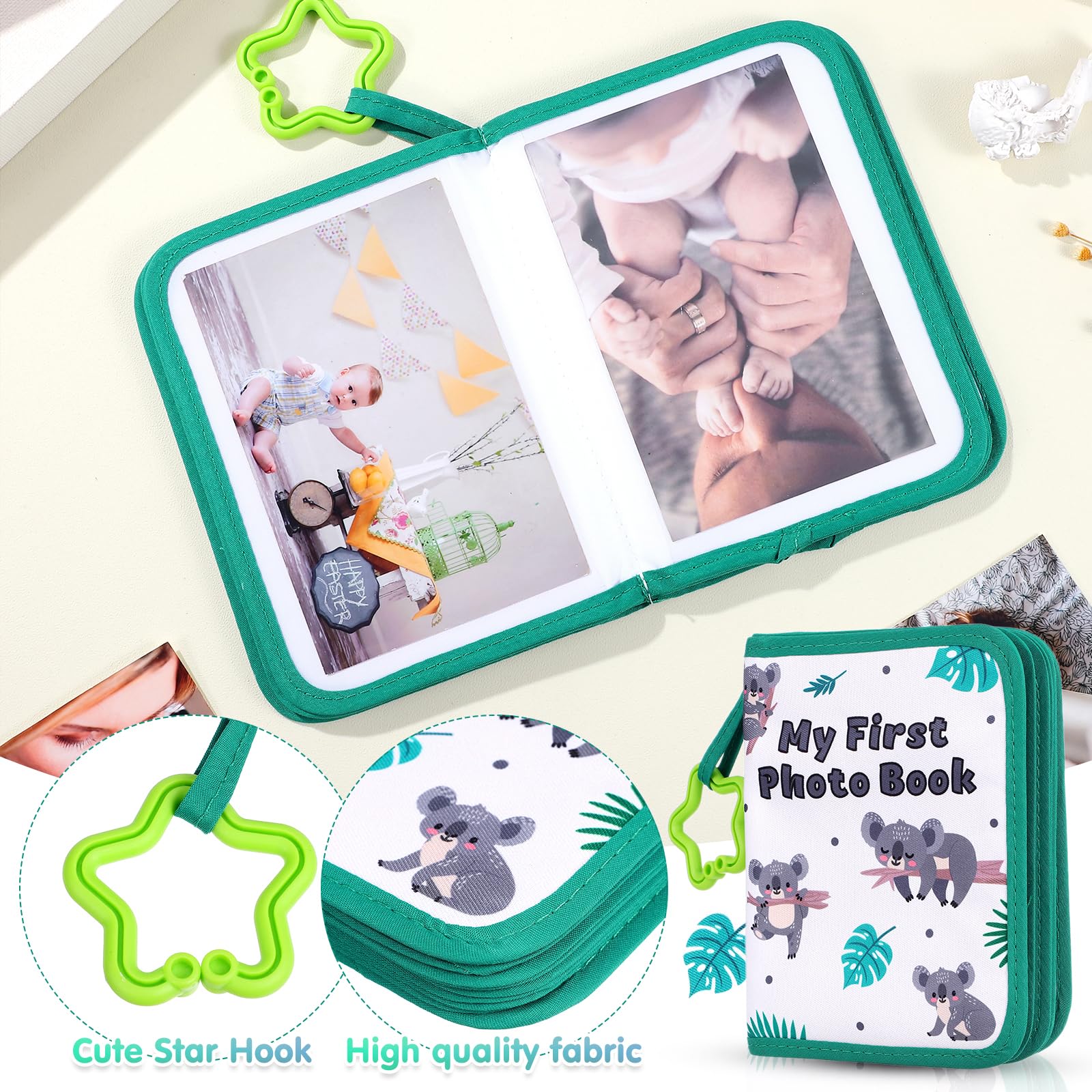 IMIKEYA Baby Photo Album My First Photo Book Soft Cloth: Memory Keepsake Holds 17 Sheets 6x4 Pictures for Newborn Toddler - Image 4
