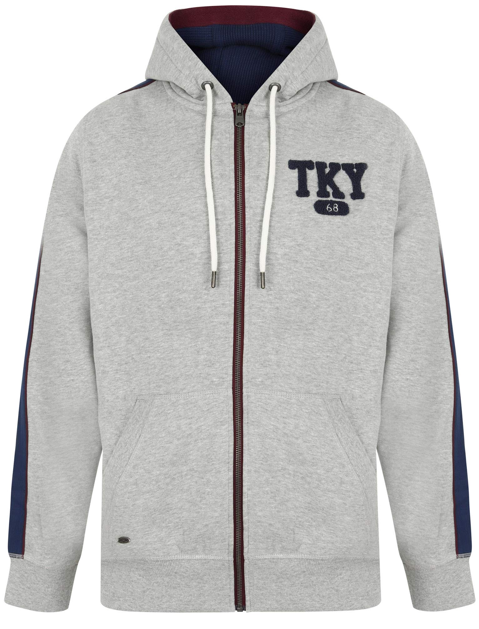 Tokyo Laundry Men's Hennessey Zip Through Hooded Top - Light Grey Marl - S