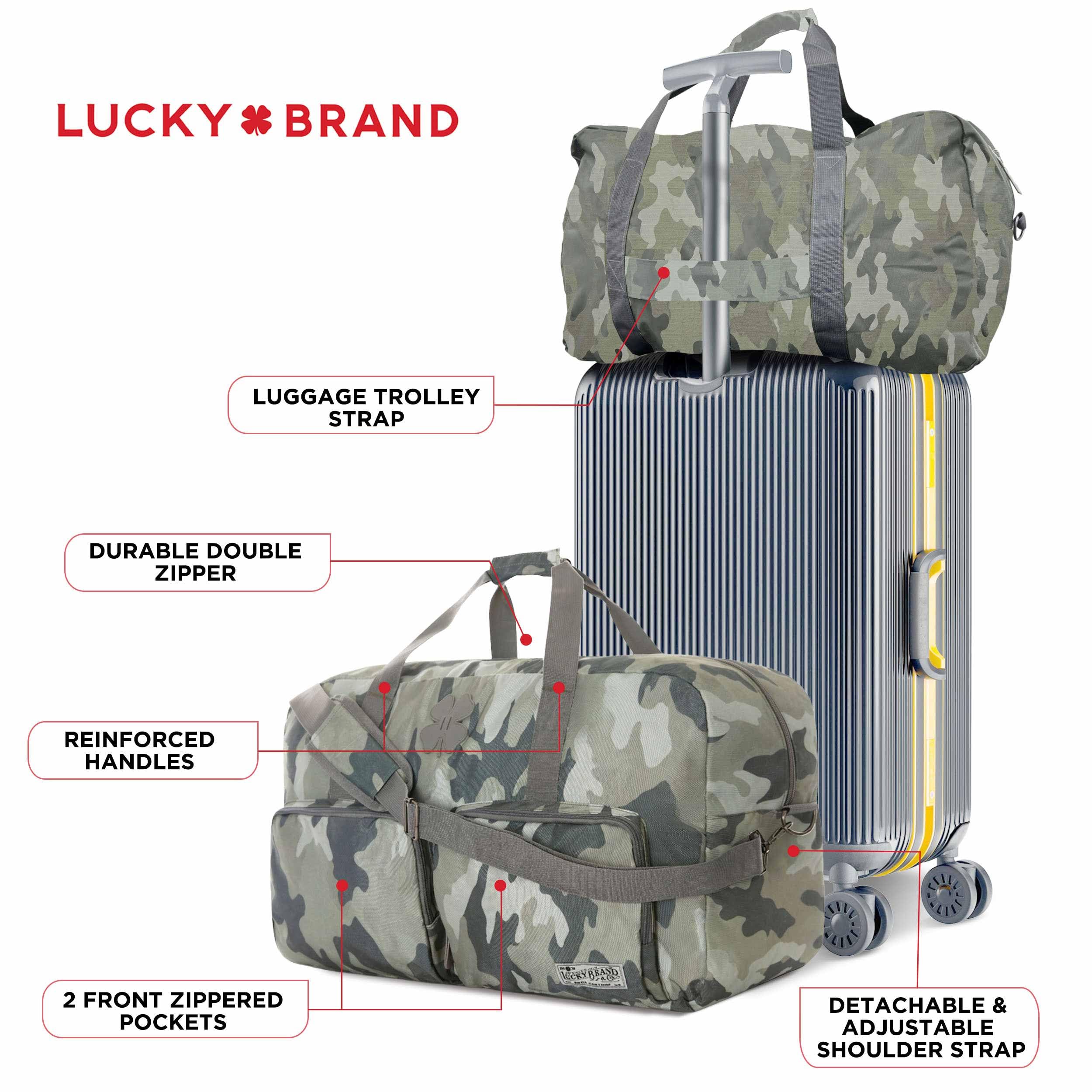 Lucky Travel Duffel Bags, Turnbeutel, Reisetasche & Große Seesack für Herren, Faltbare Übernachtung Weekender Taschen für Damen & Herren mit Verstellbarem Schultergurt, Anthrazit