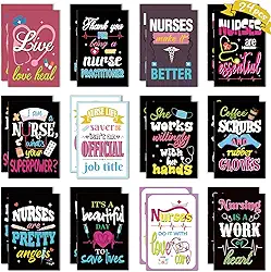 24 cadernos pretos de 2024 presentes de semana de enfermeiras – Mini blocos de notas de bolso para apreciação, graduação, estudante de medicina, enfermagem, escritório, artigos de festa