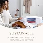 Hayden Hill Chandail de coton biologique de luxe et sac de rangement 20 Ench. Convient 9 Couteaux fins ou 2 Blankets, Respirant, Preuve de la nocivité, Sac de rangement pour vêtements pour cachemire, Certifié carbone neutre, blanc