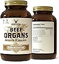 HEART & SOIL – 100% Grass Fed & Finished Beef Organs from Regenerative Cattle with Liver, Heart, Kidney, Pancreas & Spleen – 3000mg Beef Organ Supplement for Women & Men – Glass Bottle – 180 Capsules