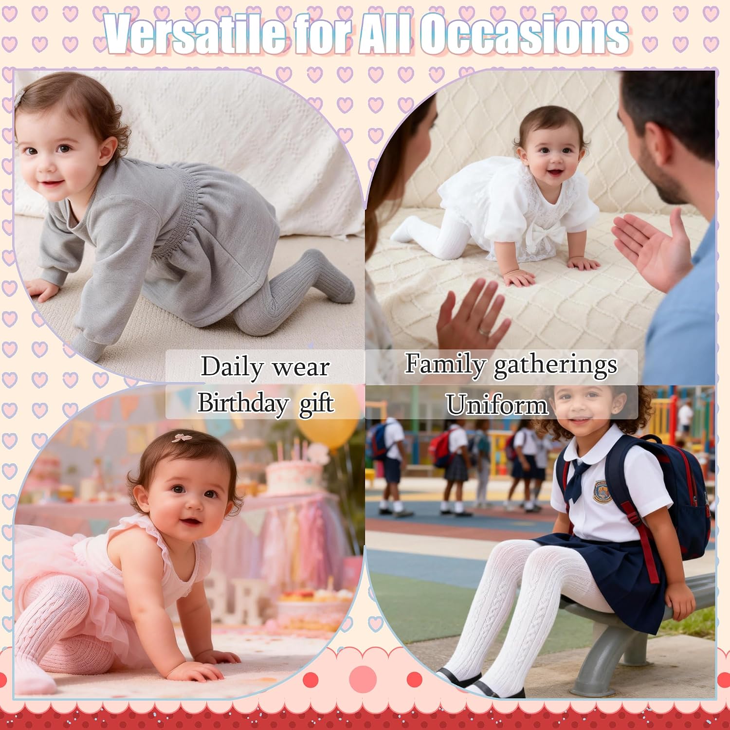 Baby Tights Cable Knit Tights Newborn Infant Toddlers Cotton Leggings Seamless Stockings Pantyhose 1-3 Pack