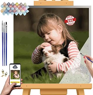 Takuno Custom Christmas Paint by Numbers Kit for Adults Beginner Kids Teens Family Personalized Adults' Paint-by-Number Kits on Canvas Framed Photo to Digital Oil Painting Gift for Home Wall Decor