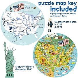 USA State Map Jigsaw Puzzles - 150 Piece Map of The USA Puzzle for Kids from 100% Recycled Card - Puzzle of USA Map for Kids Learning Resources - for Children Ages 5+ by boppi