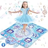 Dance Mat Toys Girl Gift: 8-Button Frozen Dance Pad Wireless Bluetooth Electronic Dance Game for Kids with 4 Game Modes LED Light Built-in Music Birthday Gifts for 3 4 5 6 7 8 9 10+ Years Old Girls